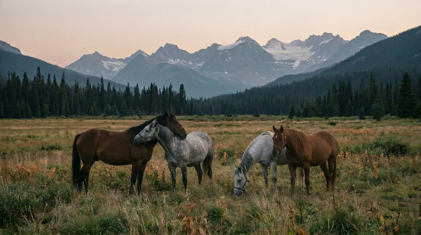 Chevaux en liberté, Écurie Marades, Haute-Savoie